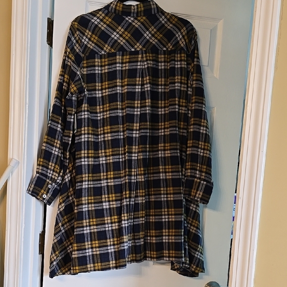 Jonh Mark Plaid Long Sleeve Shirt Dress - Picture 6 of 14